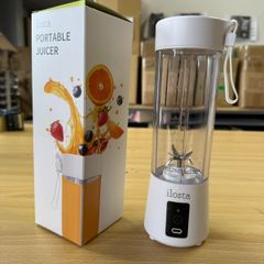 【展示使用】ジューサーilosta  ミキサー 氷も砕ける 6枚刃  洗える本体防水IPX7 400ml 小型 コンパクト スムージー ブレンダー  コードレス 高速回転22000回/分 安全機能 大容量バッテリー 持ち運び 洗いやすい