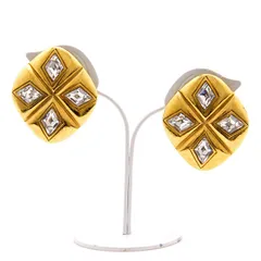 【 良品 】CHANEL シャネル イヤリング ラインストーン ヴィンテージシャネル ゴールド アクセサリー エレガント クリアストーン 大きめ 華やか 中古