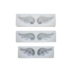 【Ever garden】 羽 3個セット レジン 天使 シリコンモールド トレカ デコ パーツ デコレジン ネックレス アクセサリー 作成 UVレジン エポキシ樹脂 樹脂粘土 型 抜き型 キット 道具 羽根 翼 0