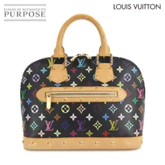 美品 ルイ ヴィトン LOUIS VUITTON モノグラム マルチカラー アルマ ハンド バッグ ノワール M92646 ゴールド 金具 Alma 90286946