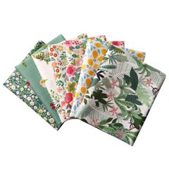 新品 7枚 花柄 生地 可愛い キルティング はぎれ 棉100％ おしゃれ 46x56cm カットクロス 布 セット 小花柄 サボテン