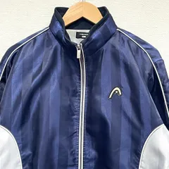 (^w^)b HEAD ヘッド 極美品！！ ウィンドブレーカー アウター ジャケット ジャージ ジップアップ スポーツ アウトドア 屋外 室内 水泳 アスリート オールシーズン ネイビー メンズ 男女兼用 サイズM