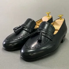 1d21 《美品》 TANINO CRISCI タニノクリスチー タッセルローファー 5 1/2 ブラック レザー ドレスシューズ イタリア製 ビジネス フォーマルのサムネイル