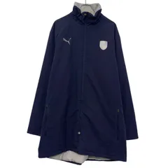 PUMA ジャケット プーマ XL 程 ネイビー ジップアップ ロゴ 中綿 アームプリント ポケット付き 古着卸 アメリカ仕入 a611-5009のサムネイル