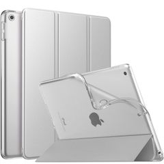 iPad 9 ケース 第9世代/第8世代/第7世代 iPad 10.2インチ 2021/2020/2019モデル カバー 半透明 軽量 薄型 スタンド仕様 オートスリープ機能 高級PUレザー 底面TPU製 ソフト 耐久性 便利 スマートケース Gray