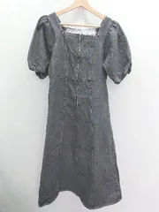 ◇ ⊂ prose verse プロズヴェール 半袖 膝下丈 デニム ワンピース サイズPM ブラック レディース P  【1408200018396】