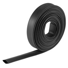 【新着商品】uxcell 熱伸縮チューブ ケーブルスリーブ 直径10mm フラット幅17mm 伸縮率2:1 長さ7m ブラック