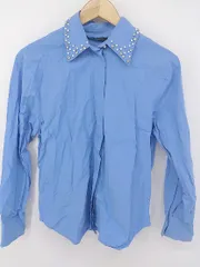 ◇ ZARA ザラ ビジュー付 長袖 シャツ ブラウス サイズEUR S USA S MEX 26 ブルー レディース P  【1304250006195】