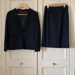 51 UNTITLED アンタイトル ジャケット スカート スーツ 無地　ブルー 青 藍色 ネイビー 紺色　BLUE　NAVY