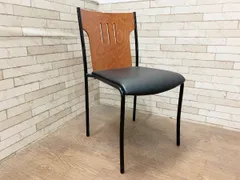 ◆KOKUYO コクヨ スタッキングチェア 椅子 木製 レザー モダン ダイニングチェア 家具 インテリア (畑791)のサムネイル