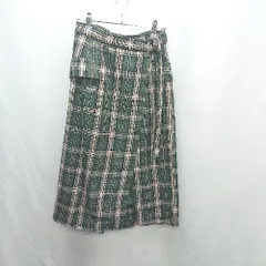 ◇ ⊇ COCO DEAL ココディール 裏地あり 膝下丈 タイト スカート サイズ2 グリーン系 レディース E  【1501230024822】