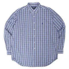 ポロラルフローレン POLO RALPH LAUREN 90s 90年代 ボタンダウンシャツ BLAKE ブレイク BD ロゴ刺繍 USA ヴィンテージ アメリカ 古着 メンズ シャツ ブルー系 チェック柄 L【中古】