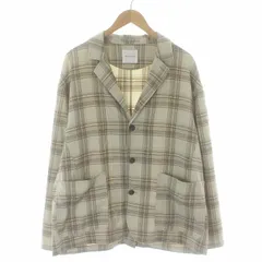 フリークスストア FREAKS STORE テーラードジャケット チェック柄 背抜き シングル 3B センターベント M ベージュ /KL