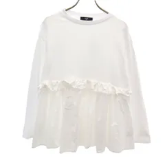 SHIPS Colors シップス カラーズ 長袖 フリル カットソー ホワイト レディース 古着