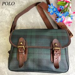 ラルフローレン　トートバッグ　チェック　肩掛け　縦型　グリーン　ゴールド金具 ラルフローレン トートバッグ チェック 肩掛け 縦型 グリーン