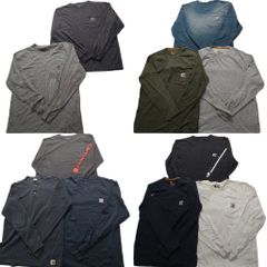 古着卸 まとめ売り カーハート Carhartt 長袖Tシャツ 11枚セット (メンズ M ) 胸ポケット 袖プリント ワンポイント 中古 古着 NB3972
