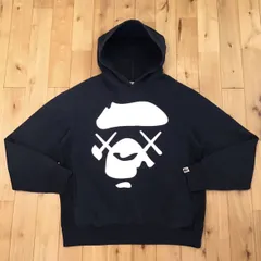 00s　KAWS × BAPE　フルジップパーカー　L　グレー　日本製　希少 00s KAWS × BAPE フルジップパーカー L グレー 日本製 希少