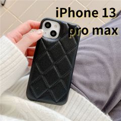 【SHOPS】 iPhone13 pro max スマホケース キルティング風 ブラック E014