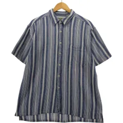 古着 80~90年代 エルエルビーン L.L.Bean COOL WEAVE 半袖 コットン ストライプシャツ メンズL相当 ヴィンテージ/eaa554565
