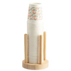 蓋 木製 収納 カップディスペンサー 滑り止め付き カップホルダー 紙コップ 口径7.8センチ以下対応 SAKIRABITO