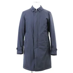 【美品】Herno ヘルノ コート ステンカラー Laminar ラミナー 2020年製 ロゴ ボタン GORE-TEX ゴアテックス ライトダウン テック 高機能 ダウンジャケット フロントフライ 中綿 メンズ サイズ 46 ネイビー 紺 ルーマニア製