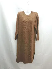 ◇ LOWRYS FARM ローリーズファーム ニット サイドスリット 無地 長袖 ロング ワンピース サイズF ブラウン レディース E 1 【1303090024963】