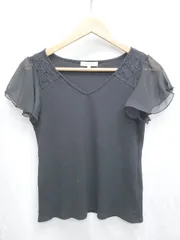 ◇ PROPORTION BODY DRESSING プロポーションボディドレッシング 半袖 ニット カットソー サイズ3 ブラック レディース P  【1407100011018】