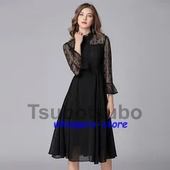 パーティードレス 結婚式 40代 20代 ロング丈 袖あり 長袖 韓国風 大きいサイズ フォーマルドレス レースワンピース お呼ばれ 二次会 披露