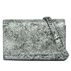 本物 サンローラン SAINT LAURENT カサンドラ ウエストポーチ ウエストバッグ ベルトバッグ レザー シルバー バッグ 中古 【フォロー割】