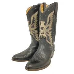 センドラ SENDRA ウエスタンブーツ ショートブーツ レザー USA/7 黒 ブラック グレーのサムネイル