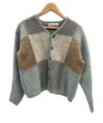 ヴィンテージ vintage 60's 60年代 Jantzen ジャンセン MADE IN USA アメリカ製 MOHAIR 毛足長 ブロック 柄モヘア カーディガン ブルー Mサイズ 101MT-3648