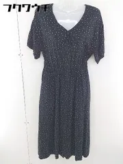 ◇ GLOBAL WORK グローバルワーク 総柄 半袖 ロング ワンピース サイズL ブラック レディース  【1110120002002】