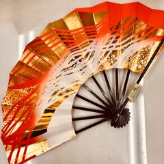 新品★ 舞扇子 京扇子 日本舞踊 踊り用 金に朱赤