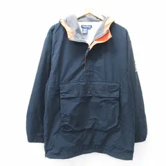 XL/古着 ノーティカ 長袖 ブランド ハーフジップ ジャケット アノラック パーカー メンズ 90s ビッグロゴ 黒 ブラック spe 25sep19 中古 ア