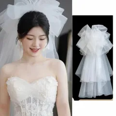 花嫁 ウェディングベール♪レディース結婚式 ホワイトチュール 人気 コーム付き ヴェール ドレスの飾り用品 80? 櫛付き コーム ブライダル 刺繍 ハーフ丈 ショート ベール ミドル丈 ロング 写真撮影 ビーチ ロケーション 髪飾り撮影道具ヘッドドレス703