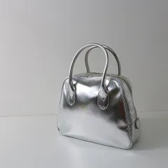 COMME des GARCONS コムデギャルソン 吉田カバン 青山 フォイルレザーハンドバッグ シルバー/ミニボストン【2400013432740】のサムネイル
