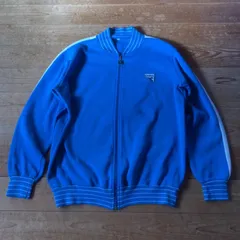 80's DIADORA track jacket. 古着　ノーカラートラックジャケット　ユーロ古着　made in Italy ジャージ　ディアドラ　サッカー　アズーリブルー　青