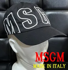 美品 正規 MSGM イタリア製 キャップ 黒白 フリー エムエスジーエム 2740ML04のサムネイル