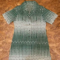 ’70s 昭和レトロ 総柄ワンピース 半袖 オープンカラー レディース Ladies 70年代 ヴィンテージ ユーズド USED 古着