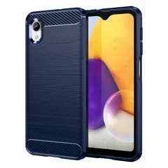 Galaxy A23 5G ケース【MARR】 スマホケース 炭素繊維カバー TPU シリコン ケース 保護バンパー 弾力性付き Galaxy A23 5G SCG18 / SC-56C 専用 耐衝撃 (ブルー)