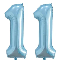 Vthoviwa 約100cm バルーンアルミ11 ヘリウム風船 数字バルーン11ロパーライトブルー 誕生日 カーニバル 飾り付け記念日パーティー装飾ロ11 男女兼用 40インチ 大きい