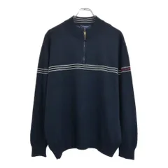 BURBERRY バーバリー ハーフジップ コットン ニット セーター ネイビー(メンズ 7)中古 古着 U6426