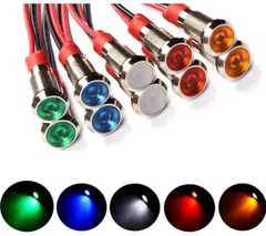 Gebildet 10個 防水インジケータライト パイロットライトシグナル インジケータ6mm AC/DC 12-24V LED （5 色）