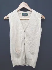 ◇ Θ EASTBOY イーストボーイ シンプル 無地 ワンポイント刺繍 ニット ベスト サイズ9 ベージュ系 レディース E  【1507100000736】