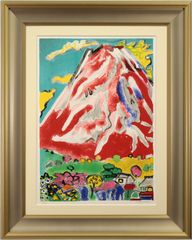 岡本 肇『パリ郊外シュブルーズ』油彩画【真作保証】 絵画