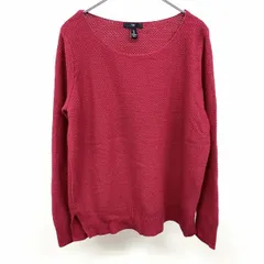 古着 ギャップ GAP ニット セーター 少し粗めの編み目 裾の両サイドにスリット 無地 長袖 綿×ナイロン×アクリル L ピンク系 レディース 女性