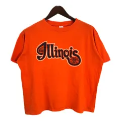 80年代 USA製 Champion チャンピオン カレッジ Ｔシャツ トリコタグ オレンジ(メンズ X-LARGE)中古 古着 U0956