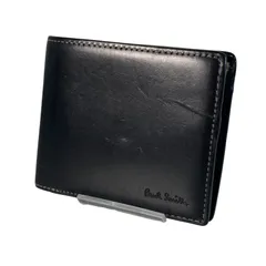 m98 Paul Smith ポールスミス 財布 二つ折り ブラック オールド レザー マルチストライプ