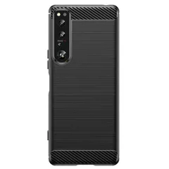 Xperia 1 IV ケース SO-51C SOG06 エクスペリア1 マーク4  カーボン調 薄型 耐衝撃 ソフト ケース 【Color】 ブラックのサムネイル