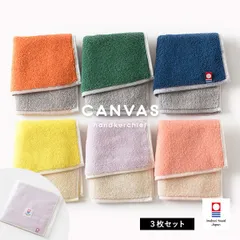 今治タオル ハンカチ 3枚セット キャンバス タオル 送料無料 (ポスト投函) プチギフト ハンドタオル ミニタオル タオルハンカチ まとめ買い セット レディース メンズ 今治ブランド 大人 子供 かわいい お祝い 袋入れ リバーシブル 新品